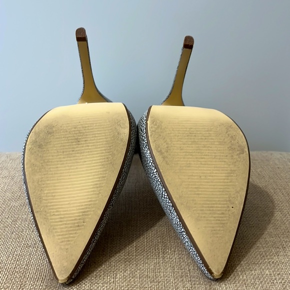 Black and white crackle heels with two adjustable straps 5 inches - Picture 4 of 4